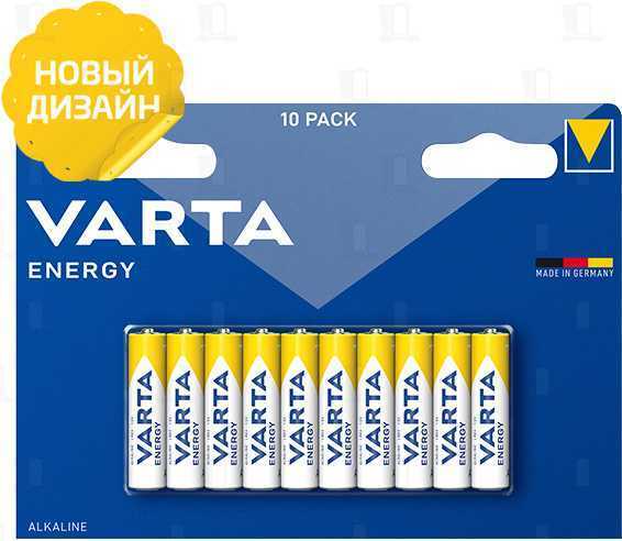 Батарейка Varta ENERGY LR03 AAA BL10 Alkaline 1.5V (4103) (10/200) Элементы питания (батарейки) фото, изображение